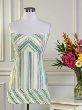 Vintage Roxy Billabong Strapless Striped Sundress